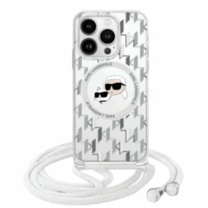 Karl Lagerfeld IML Crossbody Monogram Karl & Choupette Head MagSafe iPhone 16 Case - Clear