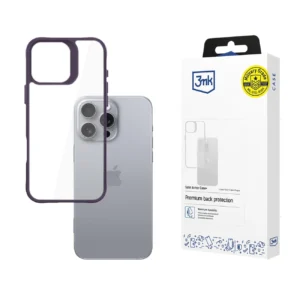 3mk Satin Armor Case+ Purple for Apple iPhone 16 Pro Max - Transparent