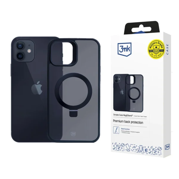 3mk Smoke Case Mag&Stand for Apple iPhone 12/12 pro - black