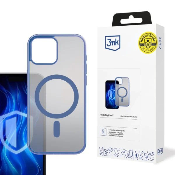 3mk Frosty MagCase Blue Case for Apple iPhone 13 - Transparent