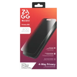 ZAGG InvisibleShield Glass Elite Privacy 360 for iPhone 15 Plus / 16 Plus