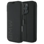 BMW Signature Leather Wordmark Case for iPhone 16 Pro - Black