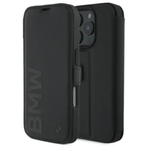 BMW Signature Leather Wordmark Case for iPhone 16 Pro Max - Black