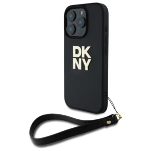 DKNY Wrist Strap Stock Logo iPhone 16 Pro Case - Black