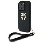 DKNY Wrist Strap Stock Logo iPhone 16 Pro Max Case - Black