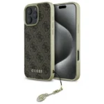 Guess 4G Charms Collection case for iPhone 16 Pro - brown