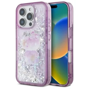 Hello Kitty Liquid Glitter 50TH Anniversary Party iPhone 16 Pro Case - Purple