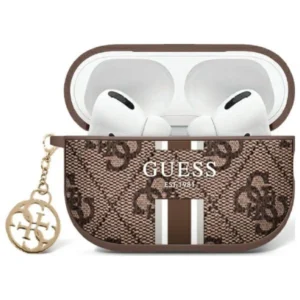 Guess GUA2P4RPSW AirPods 1/2 cover brown/brown 4G Printed Stripes Charm