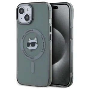 Karl Lagerfeld KLHMP15SHLSCHK iPhone 15 6.1" black/black hardcase IML Metal Choupette Head MagSafe