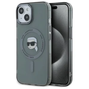 Karl Lagerfeld KLHMP15SHLSKIK iPhone 15 6.1" black/black hardcase IML Metal Karl Head MagSafe