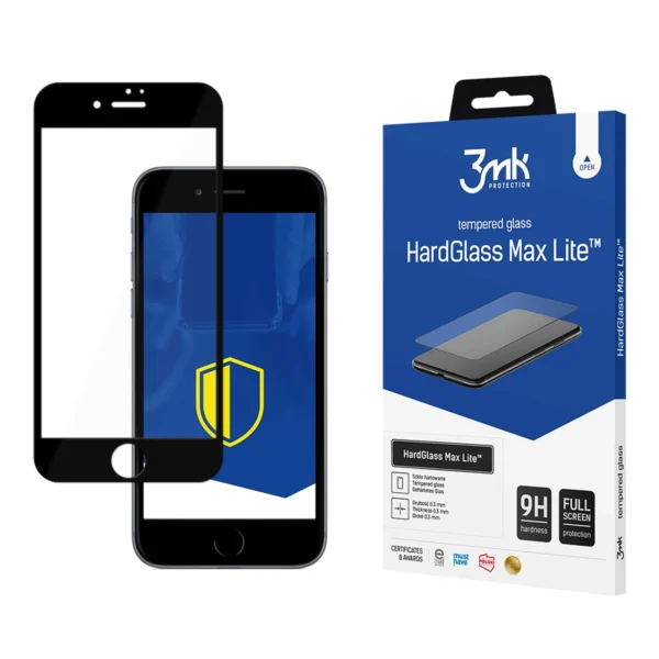 Tempered glass 3mk HardGlass Max Lite Black for Apple iPhone 7/8/SE 2020/2022