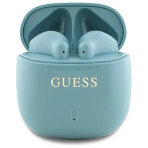 Guess Bluetooth headphones GUTWSJ14ESGQ TWS + docking station turquoise/turquoise Printed Classic Logo