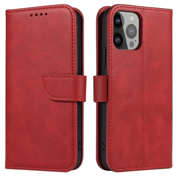 Magnet Case with Flip for Samsung Galaxy S25 - Red