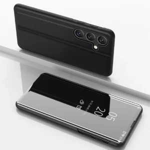 Clear View Case for Samsung Galaxy S25+ Cover with Flip - Black