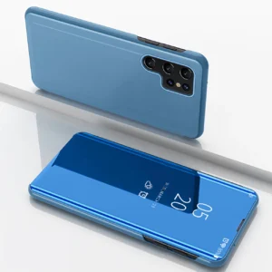 Clear View Case for Samsung Galaxy S25 Ultra Flip Cover - Blue