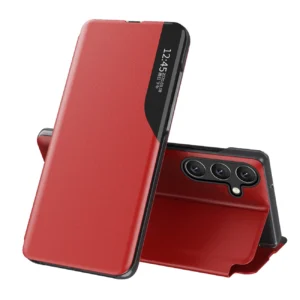 Eco Leather View Case for Samsung Galaxy A16 / A16 5G with Flip and Stand - Red