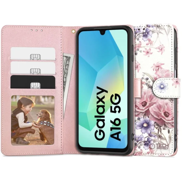 Tech-Protect Wallet Case for Samsung Galaxy A16 4G / 5G - Pink