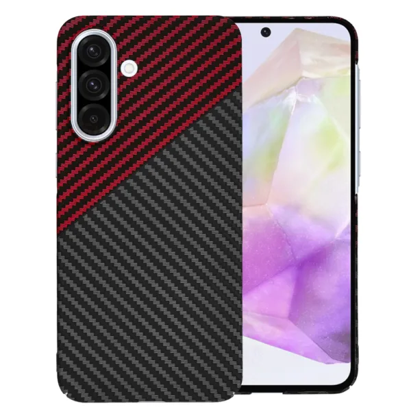 Techsuit - Carbonite FiberShell - Samsung Galaxy A36 5G - Red Vortex