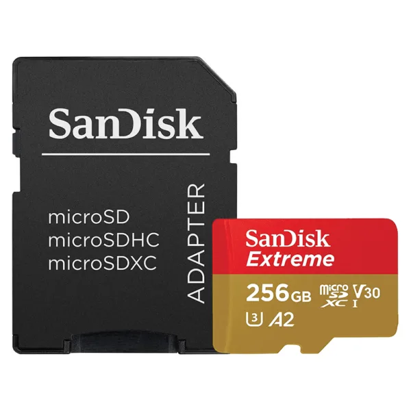 SanDisk - Memory Card Extreme (SDSQXAV-256G-GN6MA) - Micro SDXC with Adapter