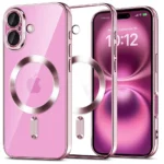 Etui Tech-Protect MagFlex MagSafena iPhone 16 - przezroczyste / różowe