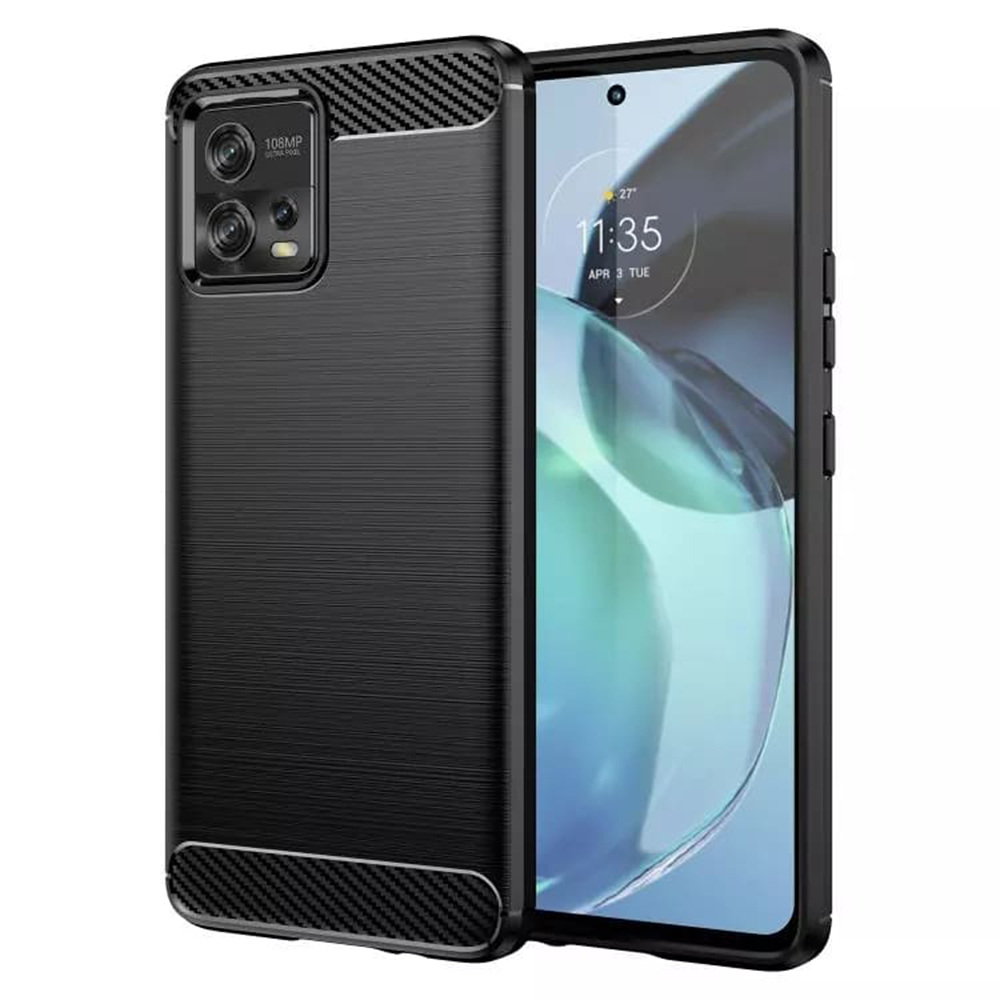 Techsuit - Carbon Silicone - Motorola Moto G72 - Black