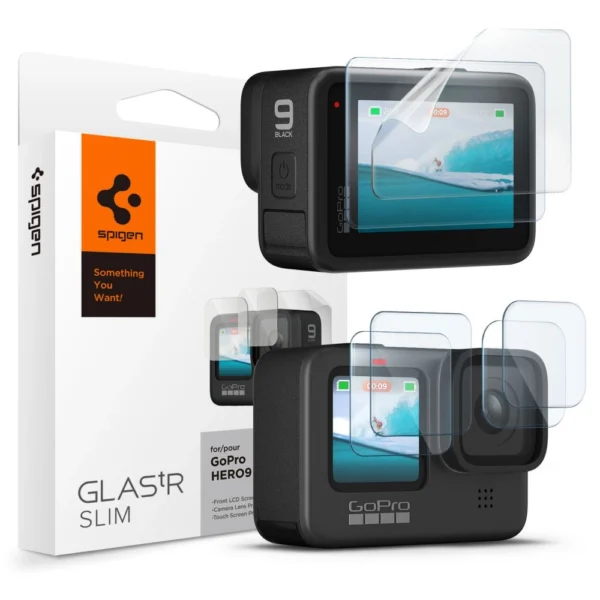 Spigen Glass.tR Slim Tempered Glass + Film 2-Set for GoPro Hero 9 / 10 / 11 / 12 - Transparent