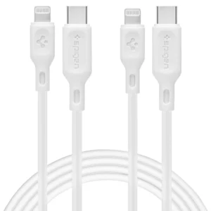 Spigen DuraSync MFi USB-C / Lightning Cable 2-Pack 100cm - White