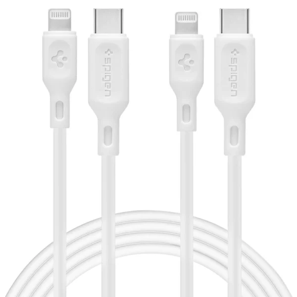 Spigen DuraSync MFi USB-C / Lightning Cable 2-Pack 100cm - White