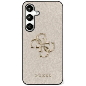 Guess Grained Big 4G Logo Small Classic Logo case for Samsung Galaxy S25 beige