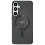 Guess Rhinestones Printed Classic Logo MagSafe Samsung Galaxy S25 case black