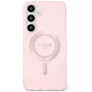 Guess Rhinestones Printed Classic Logo MagSafe Samsung Galaxy S25 Ultra Case Pink