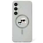 Karl Lagerfeld Button Karl & Choupette Heads Printed Logo MagSafe Samsung Galaxy S25 case black