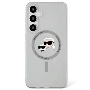 Karl Lagerfeld Button Karl & Choupette Heads Printed Logo MagSafe Samsung Galaxy S25 Plus case black