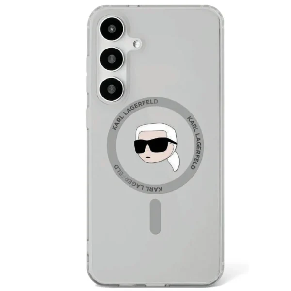 Case Karl Lagerfeld Button Karl Head Printed Logo MagSafe Samsung Galaxy S25 black