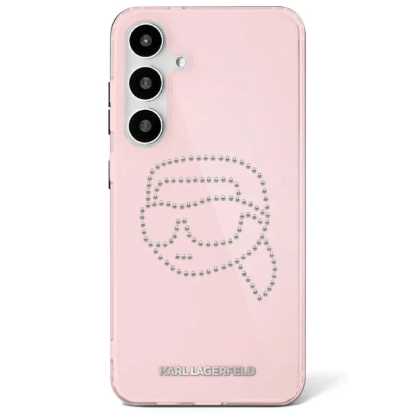 Karl Lagerfeld Rhinestones K. Head Logo Samsung Galaxy S25 Case Pink