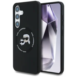 Karl Lagerfeld Silicone Double Heads And Circle MagSafe Samsung Galaxy S25 case black