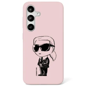 Case Karl Lagerfeld Silicone Graffiti Ikonik Printed Logo MagSafe Samsung Galaxy S25 pink