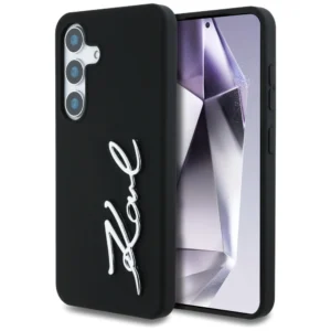 Case Karl Lagerfeld Silicone Metal Signature Logo Samsung Galaxy S25 black