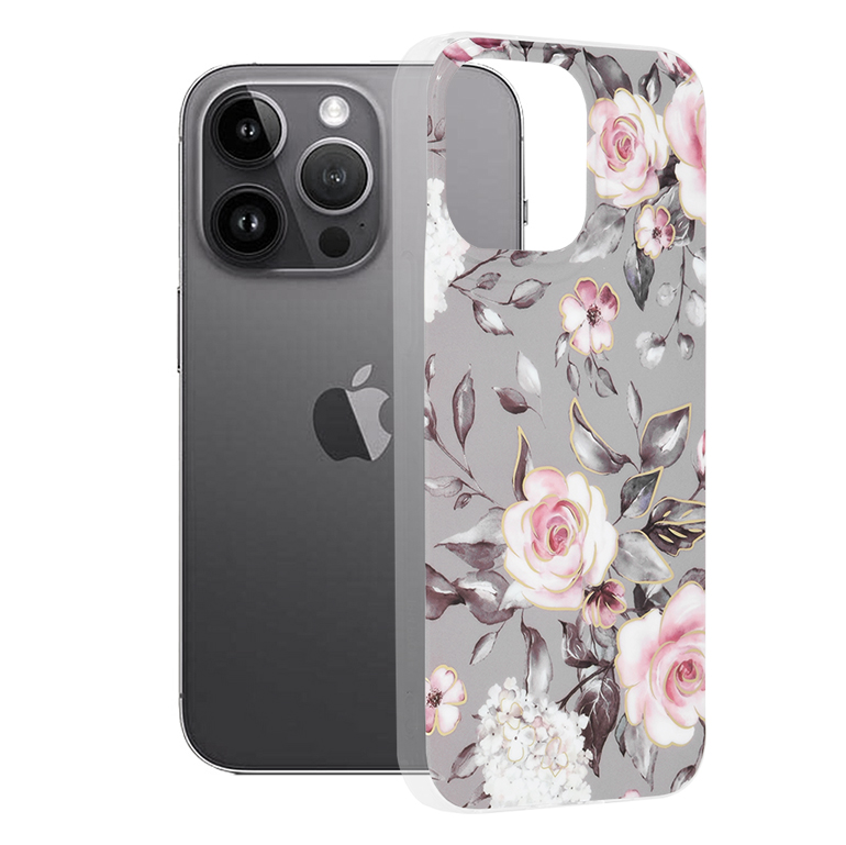 Techsuit - Marble Series - iPhone 14 Pro Max - Bloom of Ruth Gray