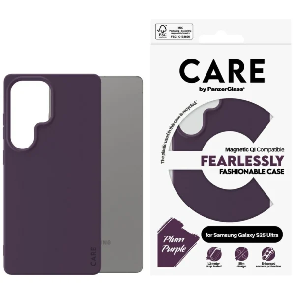 CARE by PanzerGlass Fashion QI Case for Samsung Galaxy S25 Ultra - Purple