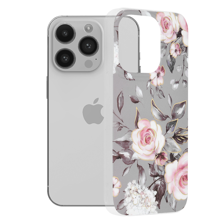 Techsuit - Marble Series - iPhone 14 Pro - Bloom of Ruth Gray