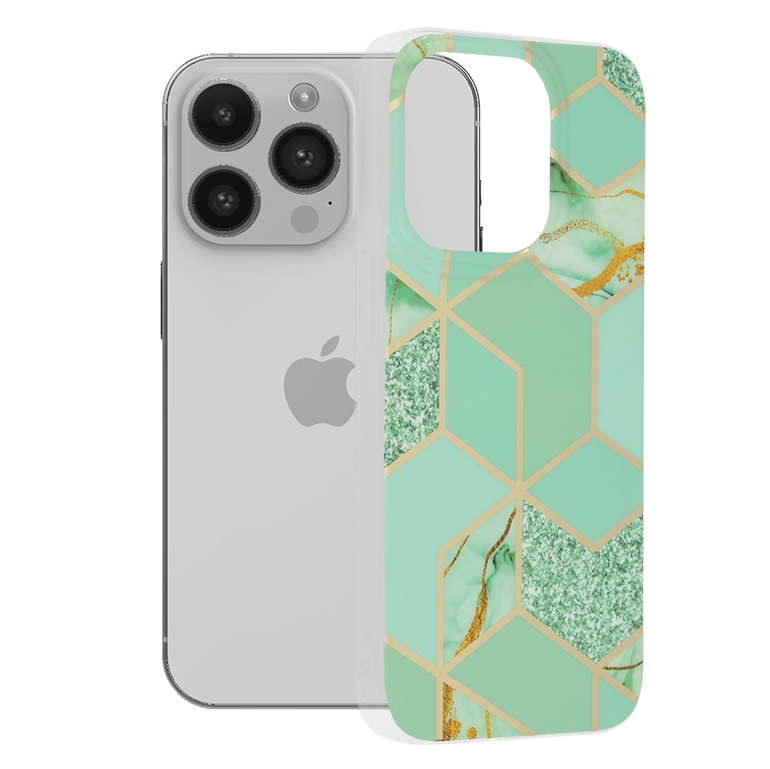 Techsuit - Marble Series - iPhone 14 Pro - Green Hex