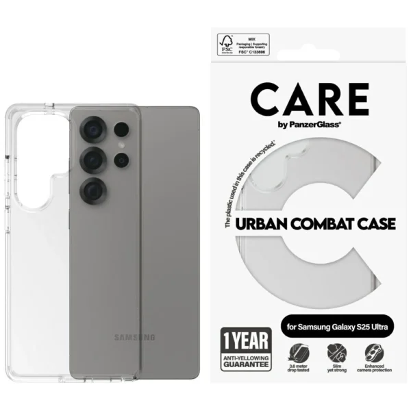 CARE by PanzerGlass Flagship Urban Combat Case for Samsung Galaxy S25 Ultra - Clear