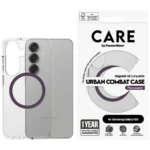 CARE by PanzerGlass Flagship Urban Combat Purple QI Case for Samsung Galaxy S25 - Transparent