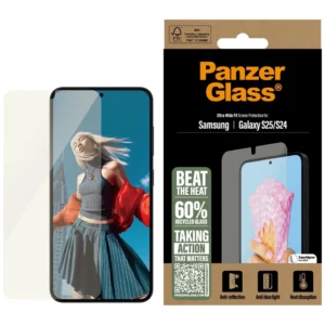 PanzerGlass All-in-One Ultra-Wide Fit Tempered Glass for Samsung Galaxy S25