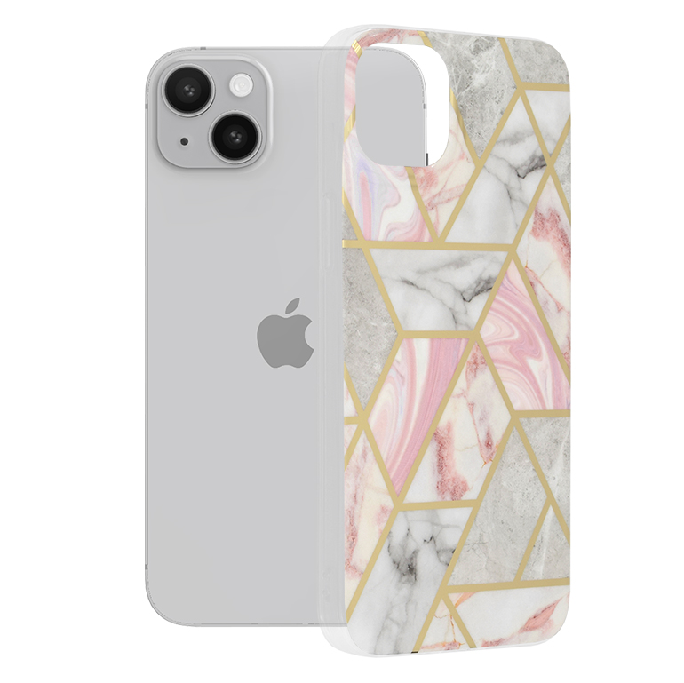 Techsuit - Marble Series - iPhone 14 Plus - Pink Hex