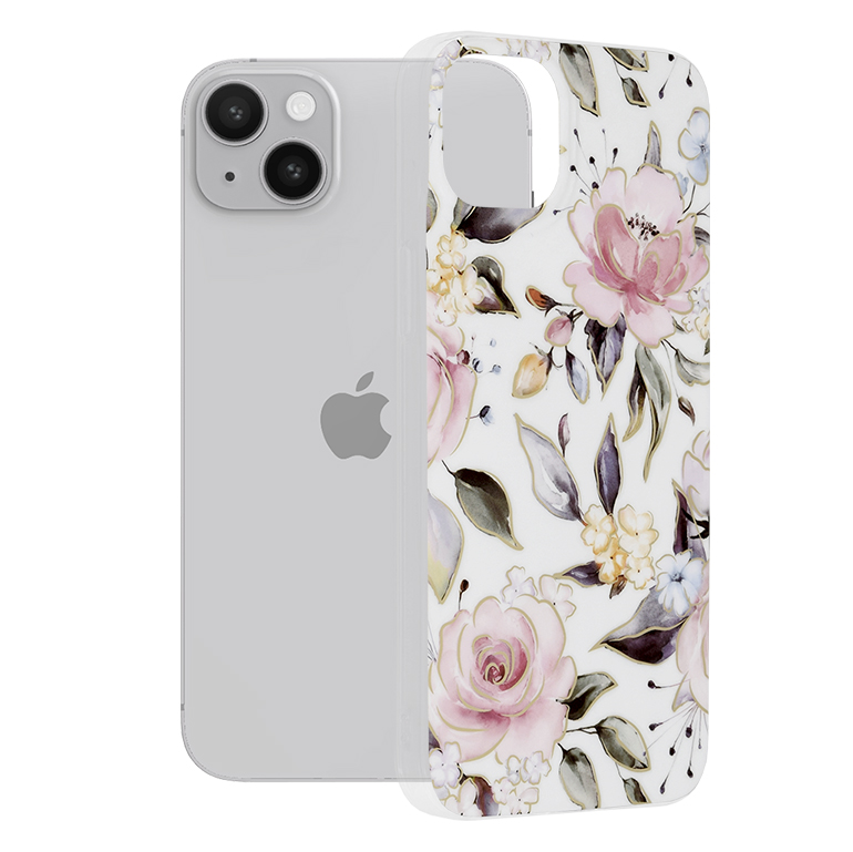 Techsuit - Marble Series - iPhone 14 Plus - Chloe White