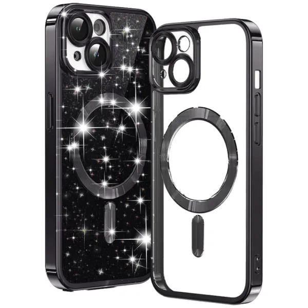 Techsuit - Luxury Glitter MagSafe - iPhone 14 Plus - Black