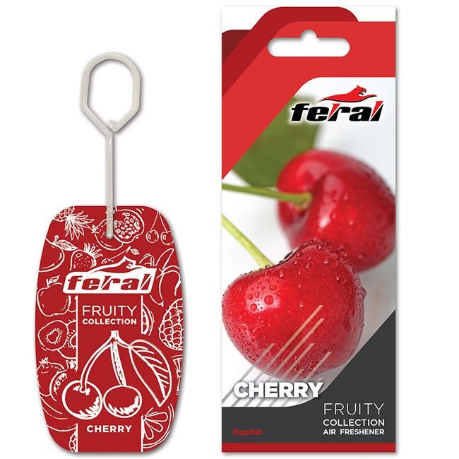 Αρωματικό Αυτοκινήτου Κρεμαστό Feral Fruity Collection Cherry 1 Τεμάχιο