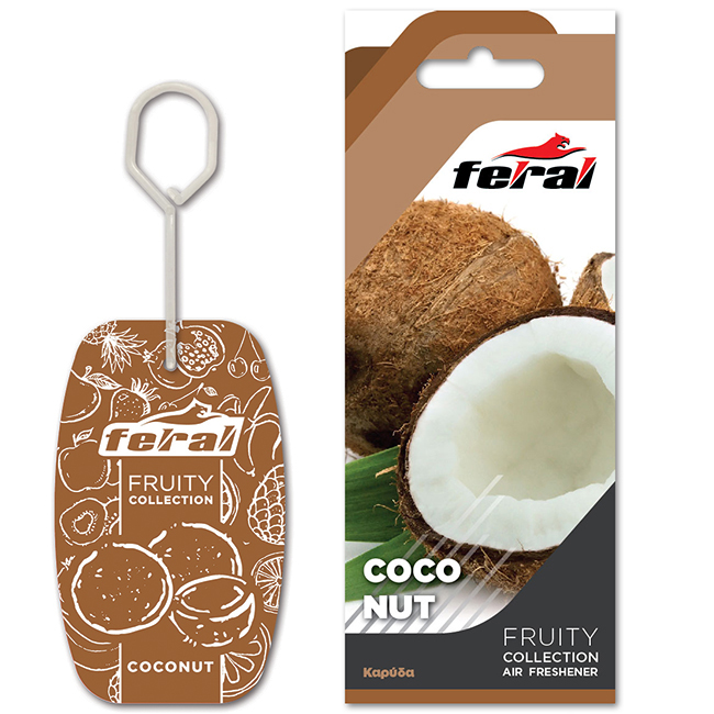 Αρωματικό Αυτοκινήτου Κρεμαστό Feral Fruity Collection Coconut 1 Τεμάχιο